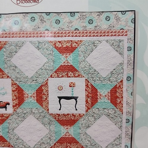 Kirschblüten Vintage Nest Applikation Quilt Muster 66"x76" SVG Dateien Scheibe enthalten - Bild 4 von 11