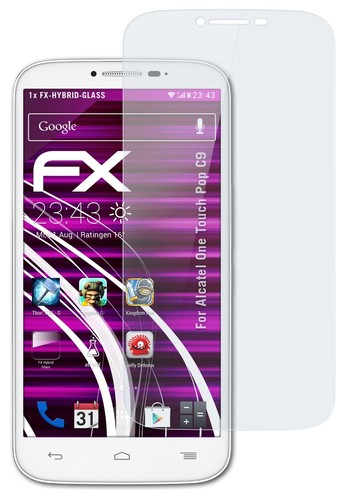 atFoliX Verre film protecteur pour Alcatel One Touch Pop C9 9H Hybride-Verre - Photo 3 sur 5