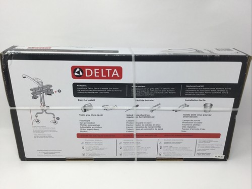 Delta B3310LF Foundations Single Handle Kitchen Faucet w/ Side Sprayer - CHROME - Picture 4 of 7