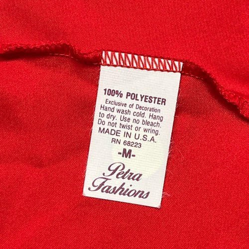 Vestido sin tirantes vintage rojo satinado mediano con correa de espagueti Petra hecho en EE. UU. - Imagen 2 de 10