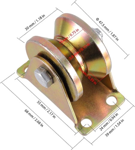 V Type Groove Wheel 2" Sliding Gate Caster 4 Packs Inverted V Track Rigid Roller - Picture 2 of 14