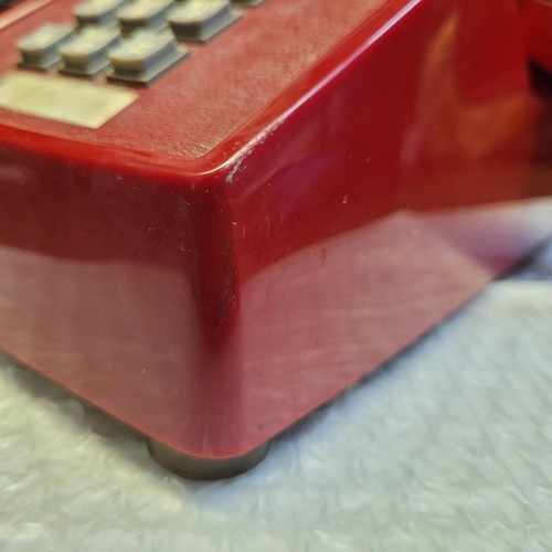 Vintage Red 1980's ITT Push Button Desk Telephone 250013-MBA-44M 8 96 E - Bild 12 von 12