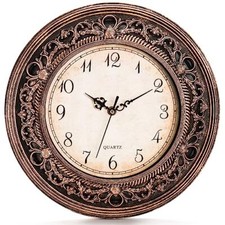 Silent Wall Clock Vintage Large Wall Clock, Battery Operated Round 13 Inch