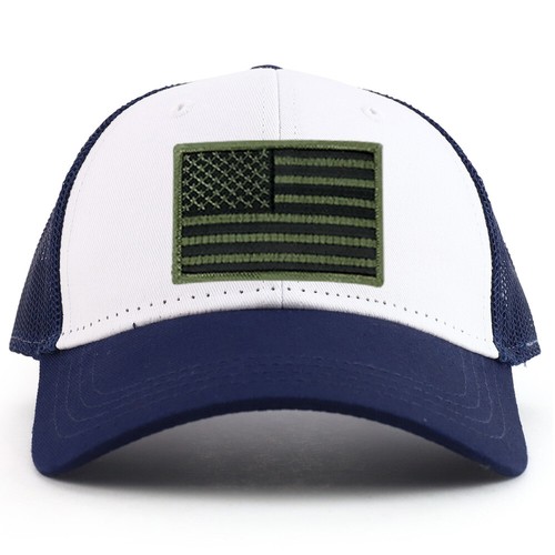 Black Olive American Flag Patch Youth Size Mesh Baseball Cap- FREE SHIPPING - Picture 17 of 22