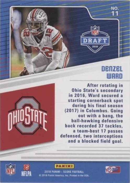 2018 Score Denzel Ward #11