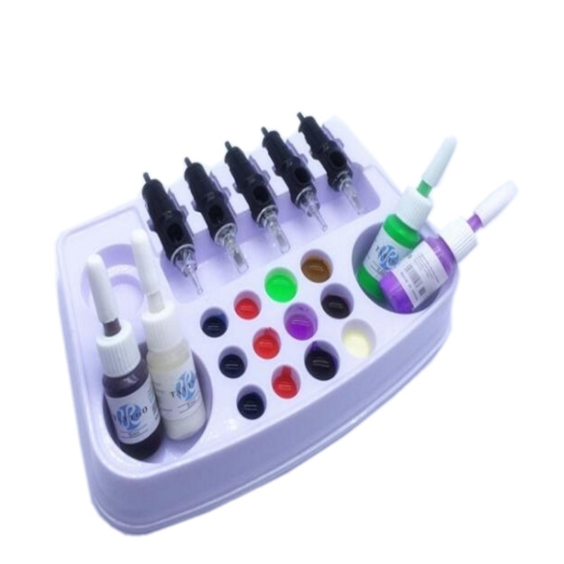 Royun Disposable Plastic Permanent Makeup Tattoo Work Plate Ink Cup Needles Tip