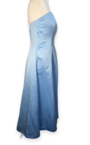 Alfred Angelo Strapless Ball Gown Bridesmaid Dress Blue Jay Size 14 Evening - Picture 10 of 14
