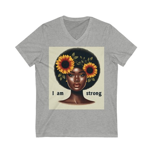 Unisex Jersey Kurzarm T-Shirt mit V-Ausschnitt - Bild 10 von 21