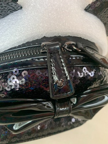 Loungefly Disney Celestial Dreams Black Sequin Minnie Mini Backpack and Wallet - Picture 10 of 12