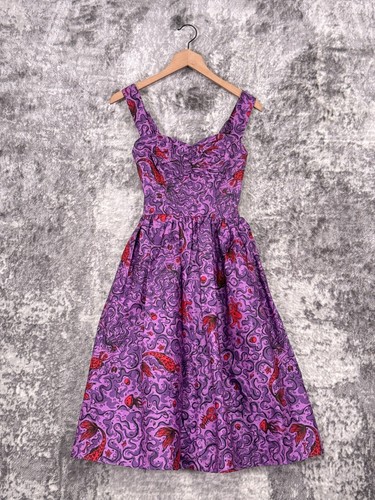 New Vixen Micheline Pitt Dress XS Womens Sea Creature Print Fit Flare