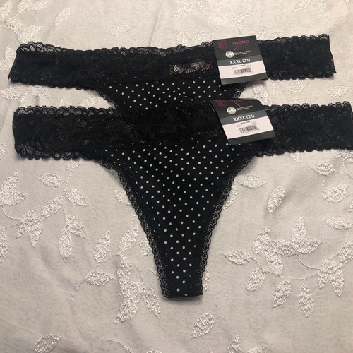 Women's NOBO No Boundaries Micro Thong XXXL (21) Black Panties Underwear NWT