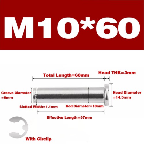 304 SS Flat Head Shaft Pin / Grooved Cylindrical Pin / Snap Ring Locating Pin - Picture 70 of 86