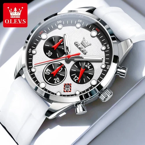Waterproof Quartz Business Luminous Watch Men Luxury OLEVS Date Strap Men's - Picture 15 of 17