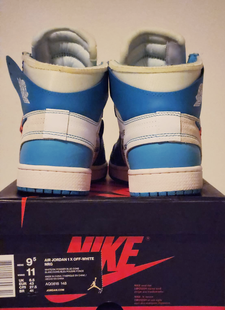 Nike x Off-White Air Jordan 1 Retro High OG UNC Size 10.5 - AQ0818