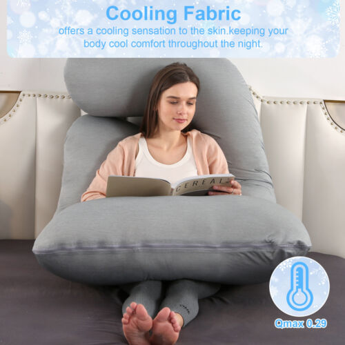 Oversized Pregnancy Pillow Cooling Cover Side Sleeping Support Maternity Pillow - Picture 4 of 31