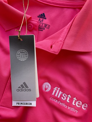 ADIDAS First Tee COACHELLA Valley NWT Polo Style GOLF SHIRT Size Medium SPF 50 - Picture 3 of 8
