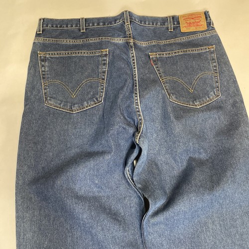 Levis 550 Red Tab Mens 44x32 Relaxed Fit No Stretch Light Wash Denim Blue Jeans - Picture 6 of 7