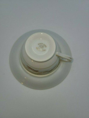 Rote und vergoldete Blätter Demitasse Teetasse Untertasse besetzt Japan Ucagco China 1-7/8" - Bild 7 von 12