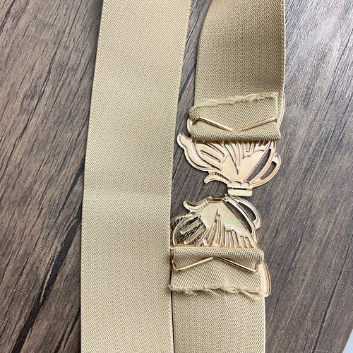 Vintage 80s butterfly enamel metal elastic stretchy belt OSFM - Picture 5 of 5