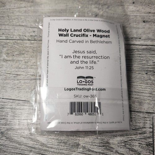 Olive Wood Cross Jesus with magnet Bethlehem Holy Land Jerusalem 3" x 2" NEW - Picture 6 of 6