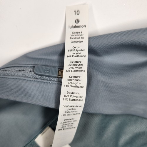 Corto donna LULULEMON Speed Up 2,5" HR Hi-Rise nuovo con etichette taglia 10 blu foderato in ghisa NUOVO - Foto 8 di 11