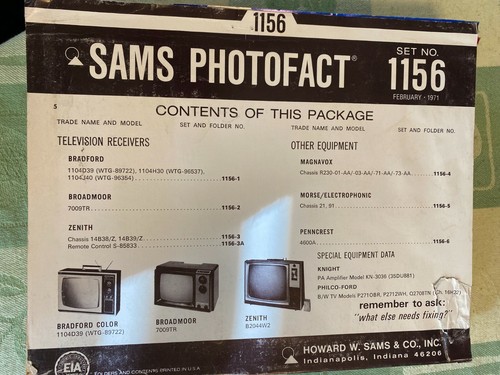 Sams Photofact Podręczniki serwisowe telewizji i radia (1100-1199) ZAKTUALIZOWANE - Zdjęcie 61 z 106