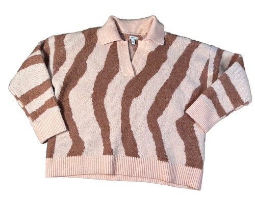 Suéter Nine West Mujer Grande Rosa Malva Cebra Polo Tejido Manga Larga Talla XXL - Imagen 5 de 9