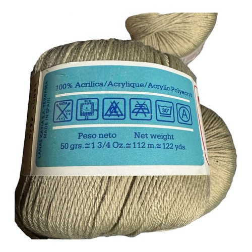 Vintage Lanas Katia Crucero Yarn Tan 5772 Acrylic 122 Yards Bag of 10 Spain - Picture 4 of 5