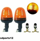2 Gyrophares Balise D'avertissement 40 LED Orange 12/24V R65 2 Tige Supports "T"