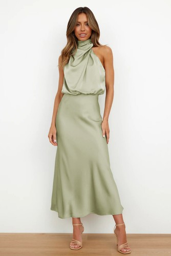Damen Kleid Ärmellos Mode Elegantes Celebrity Leichtes Abendkleid - Bild 20 von 25