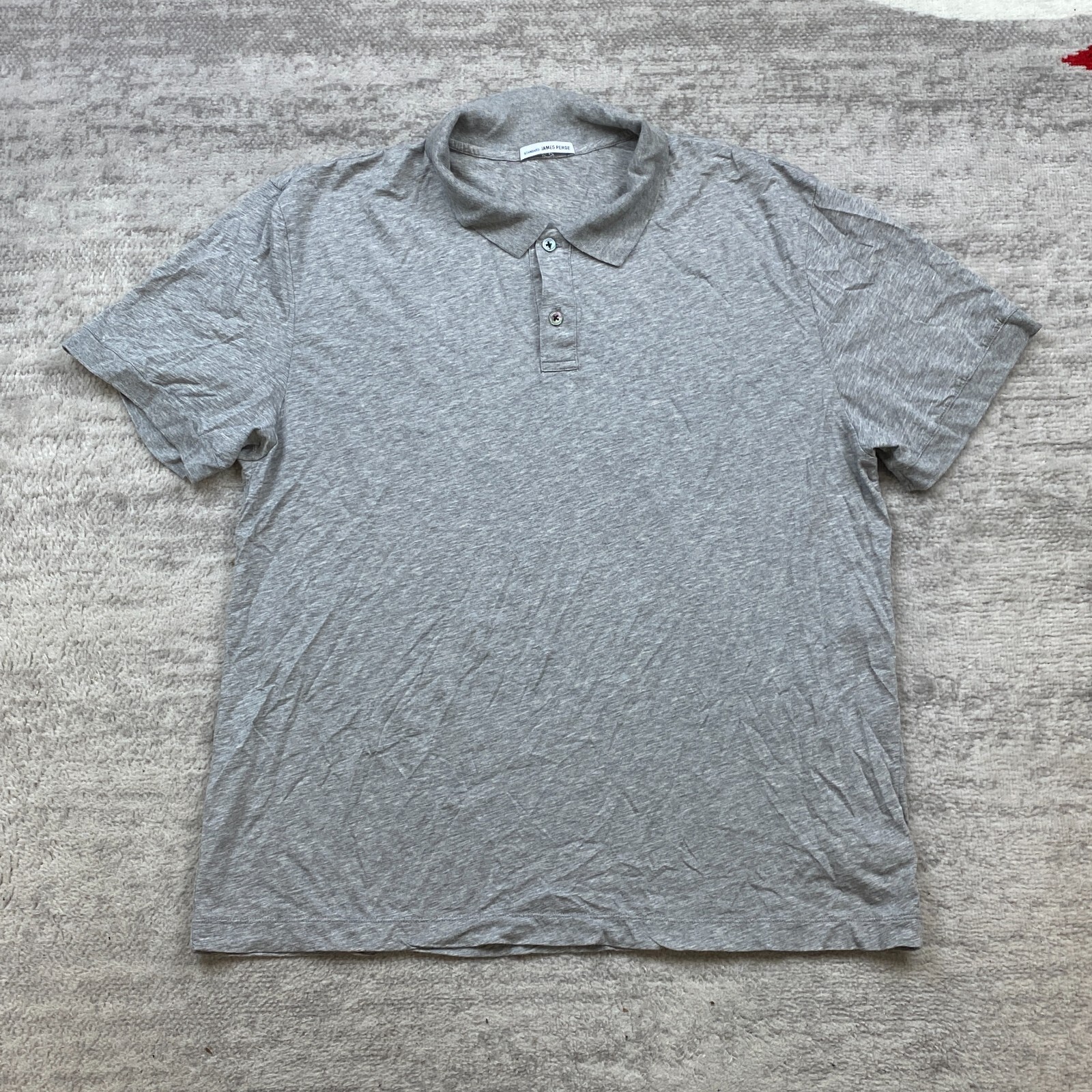 James Perse Polo Shirt Large Size 3 Gray Button Standard Cashmere Outdoor Preppy