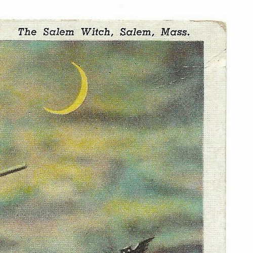 Salem MA-Hexe auf Besen-Halloween-Angst schwarze Katze-Gruselige Eule-Curt Teich - Bild 7 von 7