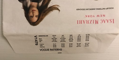 Abrigo de doble pecho Vogue V1479 patrón de costura Isaac Mizrahi tallas: LG-XLRG - Imagen 5 de 5