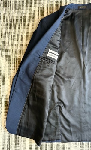 Calvin Klein Extreme Slim Fit Herren 40R Blau Wolle Blazer Sport Mantel Anzug Jacke - Bild 12 von 24