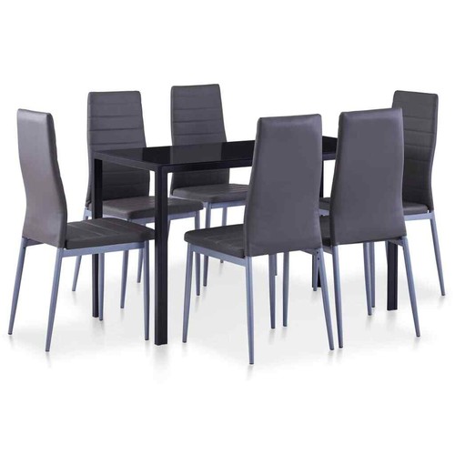 Modern 5/7 Pieces Dining Set Tempered Glass Kitchen Dinner Table & 4/6 chairs - Picture 4 of 17