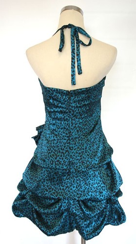 Nuevo Jump Apparel Vestido Corto Estampado Animal Talla 7 Halter Baile de graduación Formal Negro $90 - Imagen 9 de 13