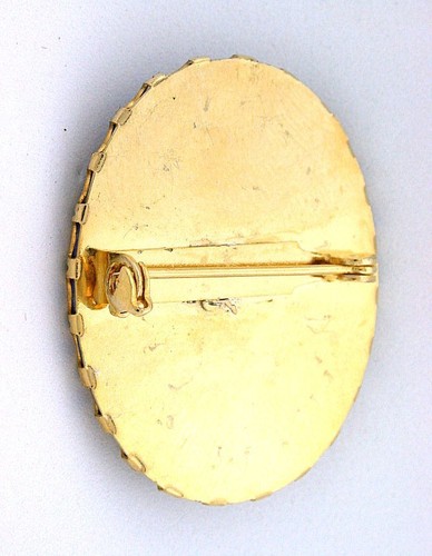 Broche grande 40x30 REAL Lapis Piedras Preciosas Cabina Gemas Cabujón Enchapado en Oro EBS7135 - Imagen 2 de 2