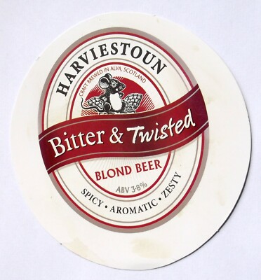 Harviestoun Bitter /& Twisted Golden Ale beer pump clip sign