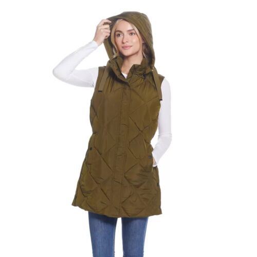 Weatherproof Ladies Diamond Quilted 3/4 Vest in Green, Medium - Picture 2 of 6