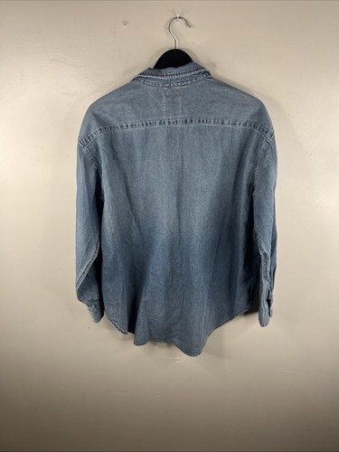 Aerie Top Erwachsene XS blau Knopfleiste L/S Denim Knopfleiste Freizeit Damen neu mit Etikett B24 - Bild 9 von 9