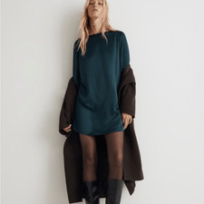 Madewell Shift Mini Dress Womens Small Smoky Spruce Green
