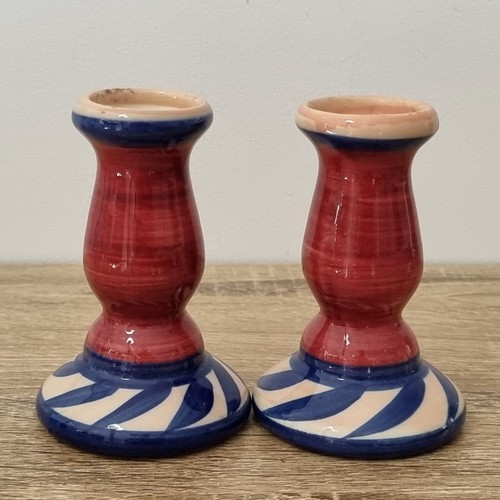 Gail Pittman Signed Candle Holders – Hand Painted 1988 MacKenzie-Childs Style - Bild 4 von 7