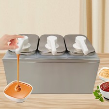 Stainless Sauce Condiment Dispenser Squeeze Dispensing Bucket Pump 2/4/6/8L New