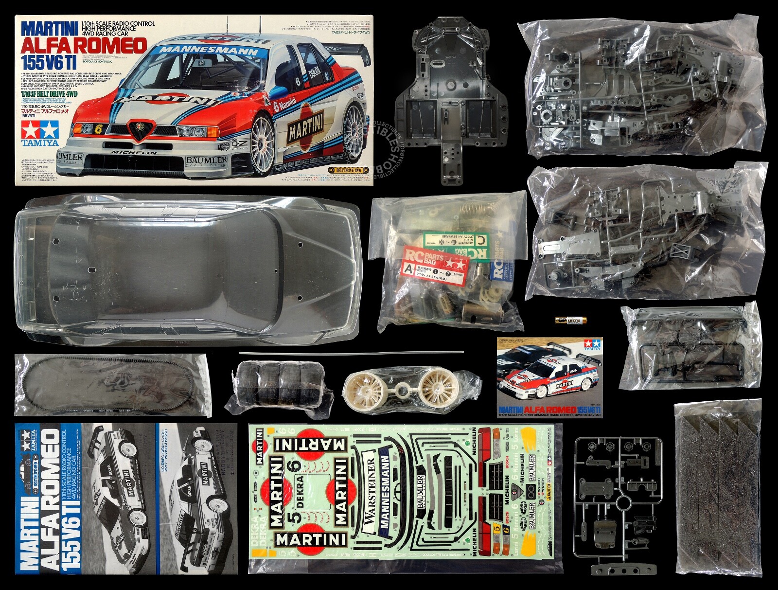 Tamiya Vintage 1/10 RC Martini Alfa Romeo 155 V6 TI #58189 TA03F Chassis 4WD (2*