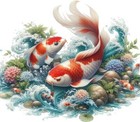 Watercolor Koi Pond Sea Fish Jar Wall Art Bedroom Nursery Vinyl Sticker Decal