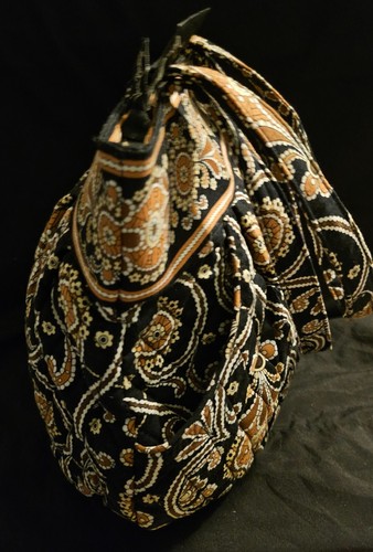 VERA BRADLEY Medium Double-Strap Tote Black/Brown Paisley - Picture 4 of 5