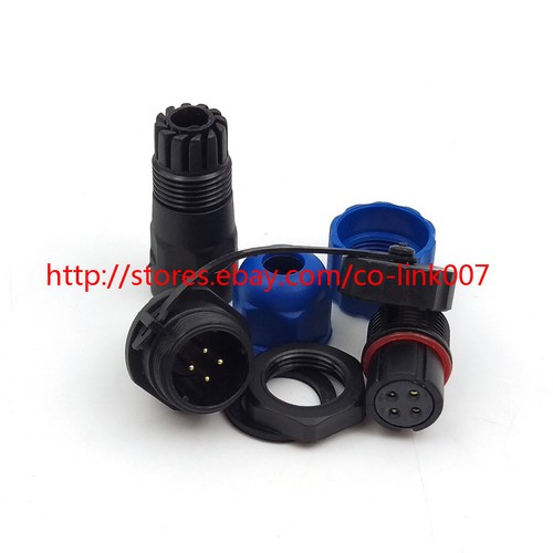 SD13 4pin Waterproof Connectors, AC DC Power Bulkhead LED Connector Plug - Picture 5 of 6