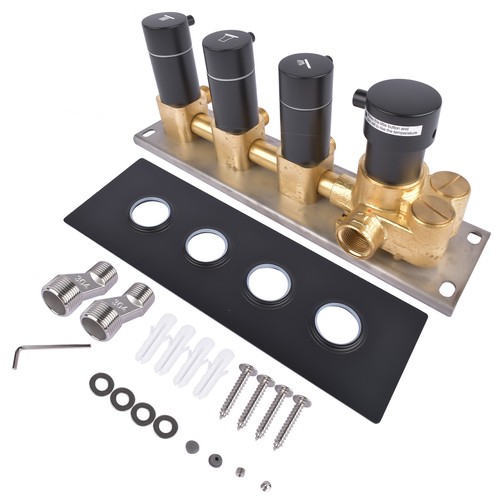 5-Function Shower Diverter Valve, 5 Way Thermostatic Brass Mixer Shower Valve - Picture 18 of 76