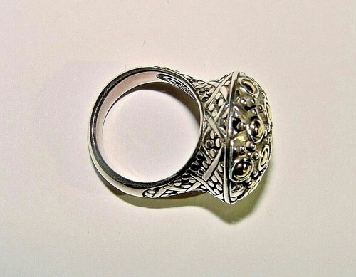 JOHN HARDY JAISALMER DOT 18K STERLING SILVER DOMED COCKTAIL LARGE RING SZ 7.75 - Picture 5 of 6