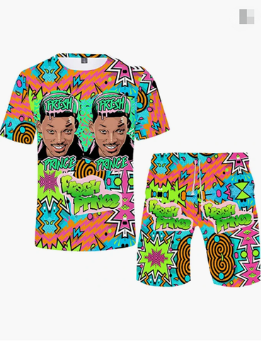 The Fresh Prince of Bel-Air Men s Fashion Summer Short Sleeve Shirt Suits Casual - Picture 3 of 9